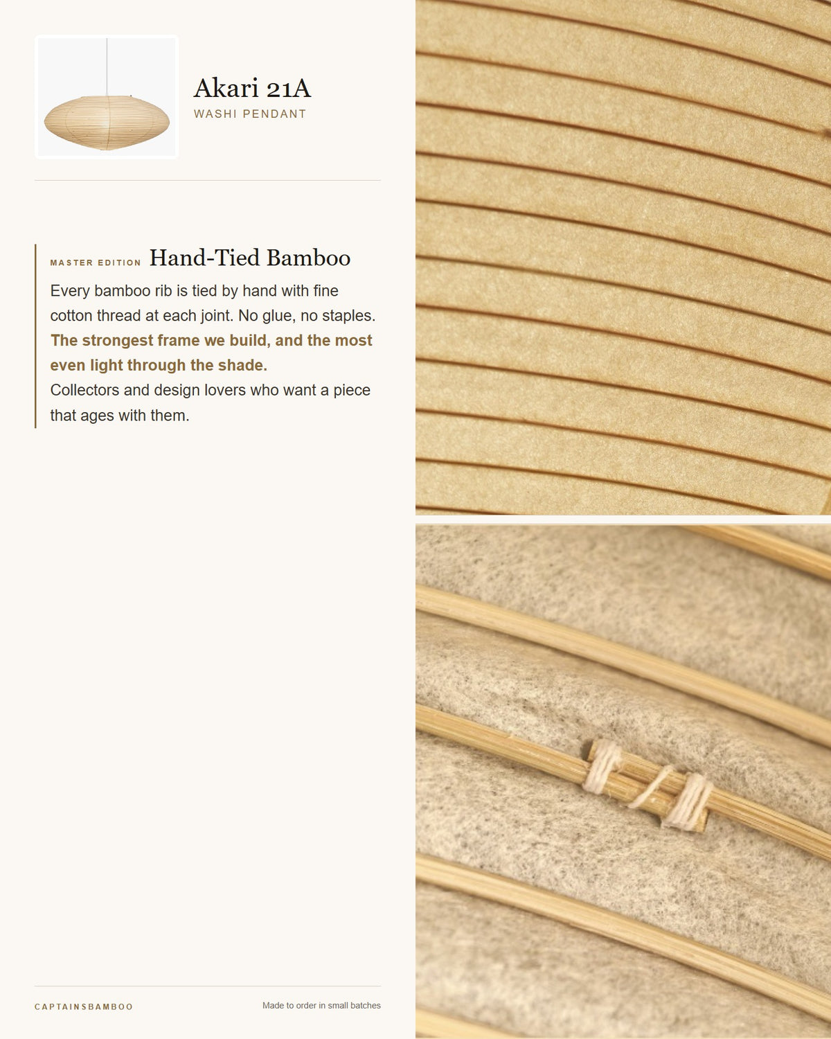 Akari 21A–15A Washi Pendant — AKARI 21A — Ø 25.3 in × H 10.8 in (64 × 