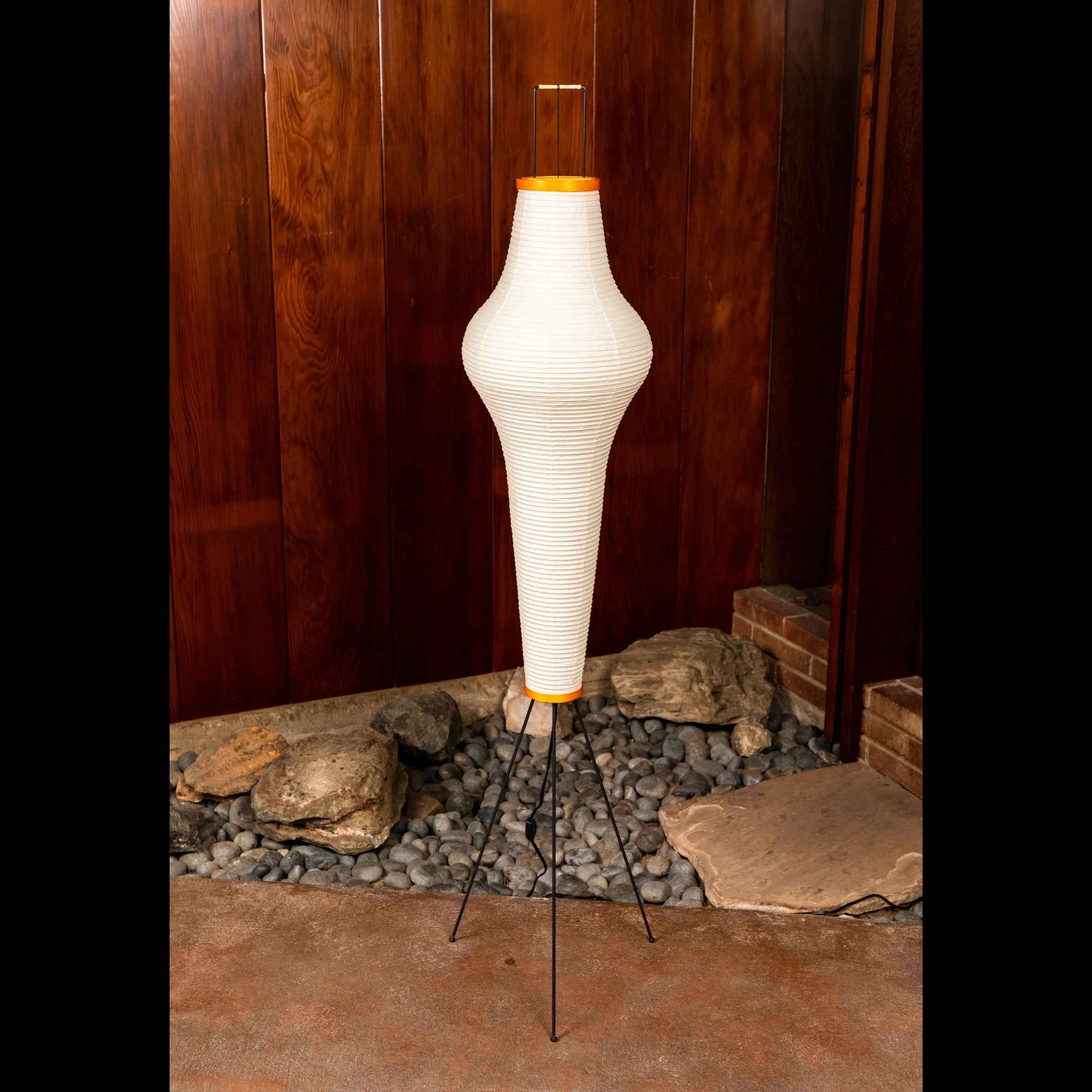 Noguchi Style Akari 14A Floor Lamp-Large Washi Light Sculpture