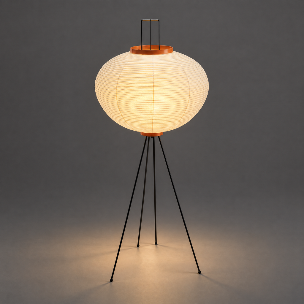 NOGUCHI AKARI 10A Floor Lamp — Large Washi Light Sculpture