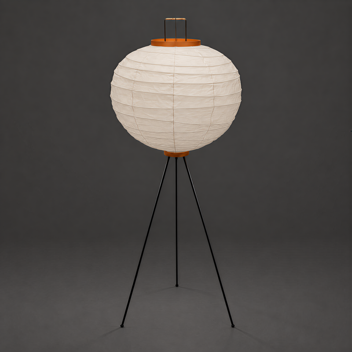 Akari 10D Floor Lamp Replica — Handcrafted Spherical Washi Light Sculpture