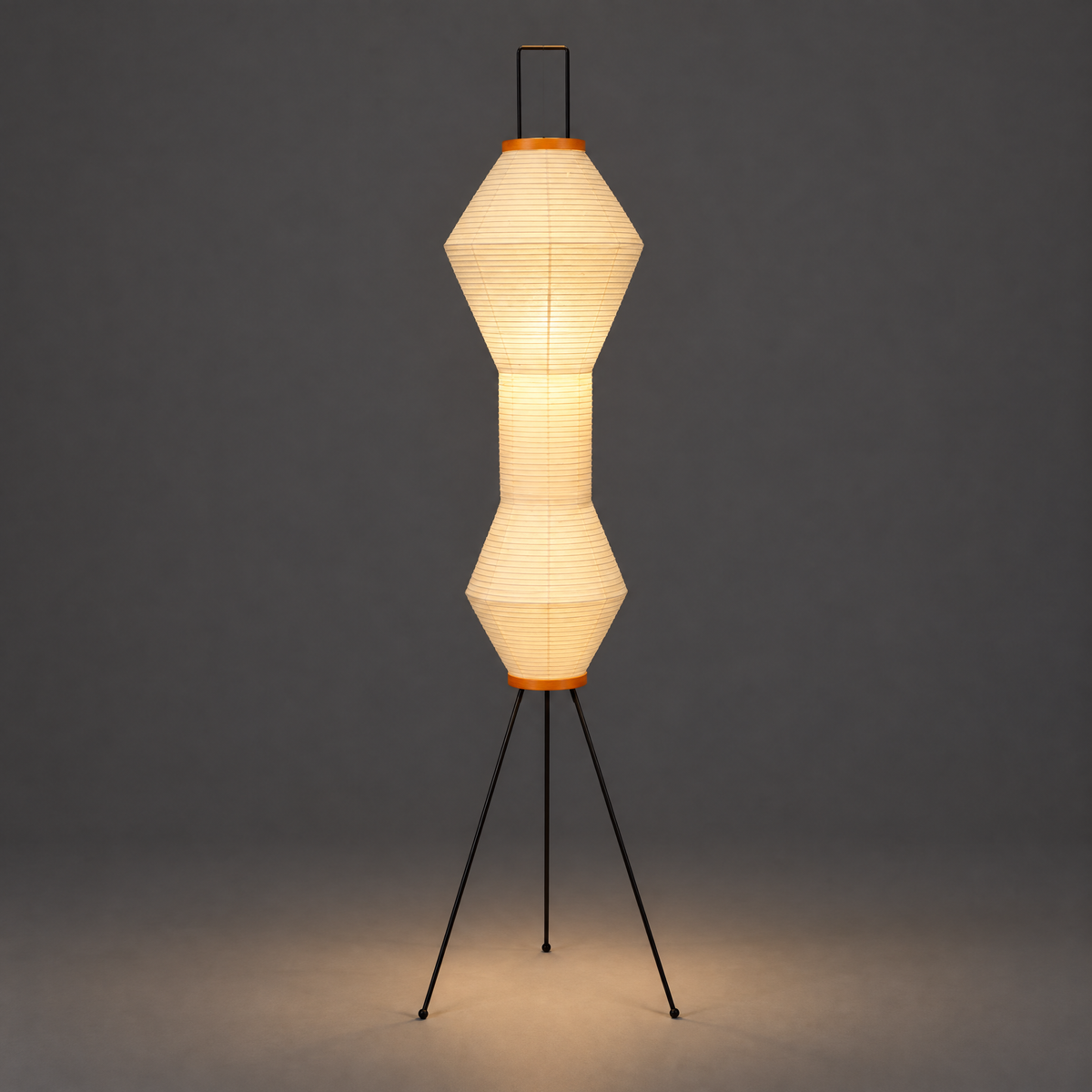 NOGUCHI AKARI 12A Floor Lamp — Washi Paper Lamp Metal Frame