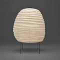 Akari 20N Floor Lamp — unlit washi shade on slim black legs, front view on gray backdrop — Captains Bamboo
