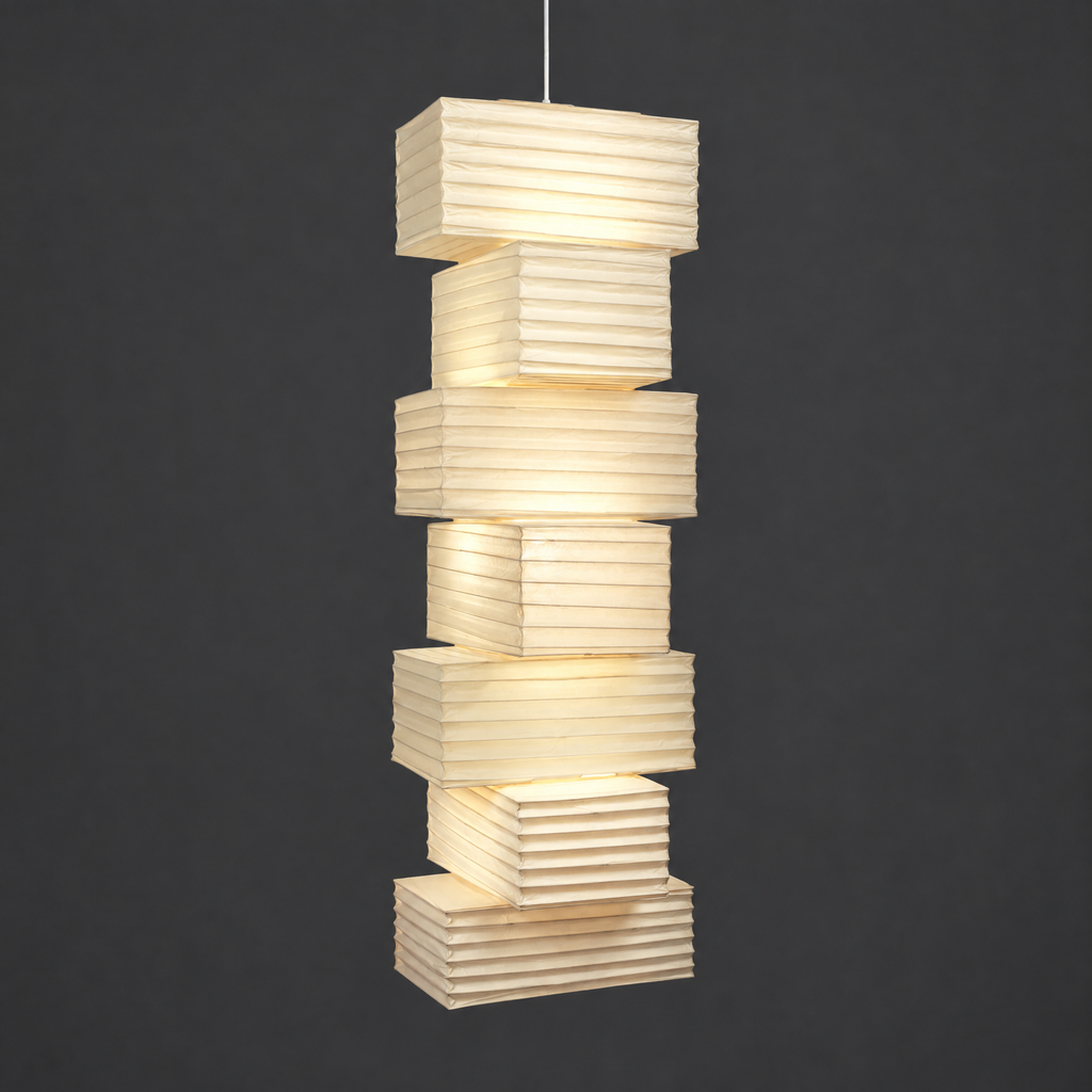 Akari 36N Style Washi Paper Pendant Lamp | Isamu Noguchi Inspired Sculpture