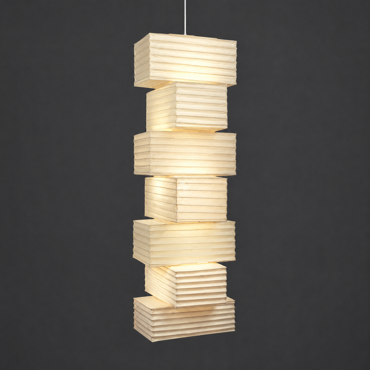 Akari 36N Style Washi Paper Pendant Lamp | Isamu Noguchi Inspired Sculpture