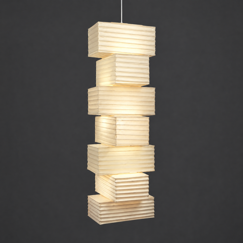 Akari 36N Style Washi Paper Pendant Lamp | Isamu Noguchi Inspired Sculpture