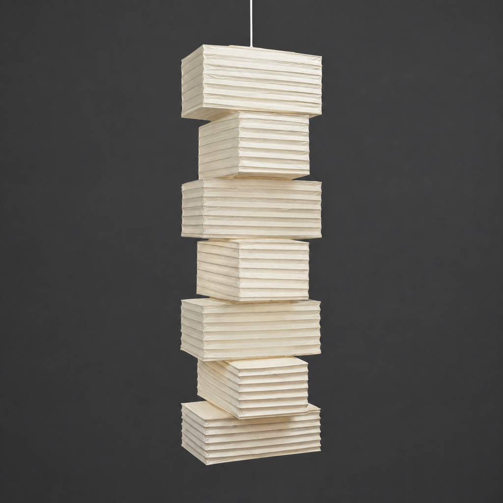 Akari 36N Style Washi Paper Pendant Lamp | Isamu Noguchi Inspired Sculpture