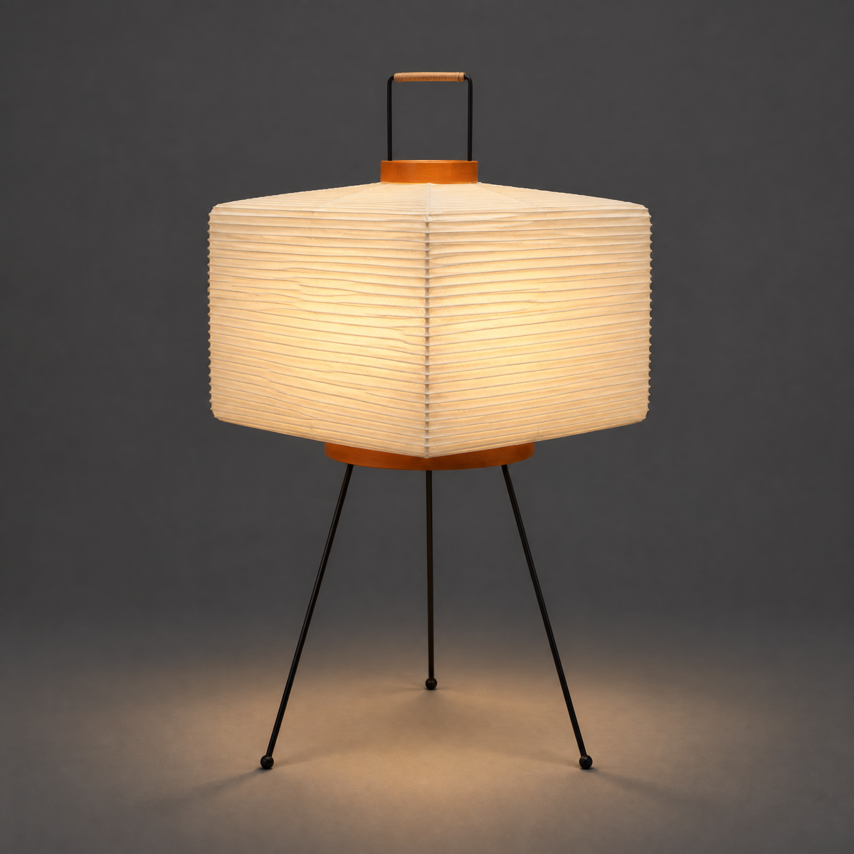 NOGUCHI AKARI 7A Table Lamp — Wide Washi Paper Lamp