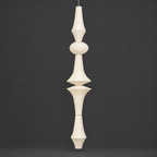 Museum Pendant Akari E Lamp — tall stacked shade with three sculptural sections, unlit — Captains Bamboo