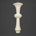 Akari H Paper Ceiling Lamp — unlit washi shade on a gray studio backdrop, full flared-top silhouette — Captains Bamboo