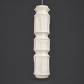 Akari L6 Paper Ceiling Lamp — unlit stacked paper lantern shade, full view on a gray studio background — Captains Bamboo