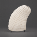 Glow Akari VB-13T Floor Lamp — unlit, its wire ribs showing against a grey studio backdrop — Captains Bamboo
