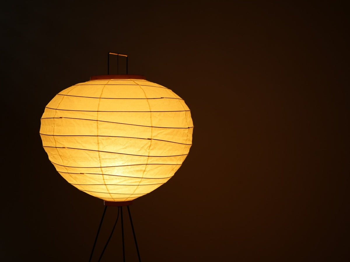 Akari 10D Floor Lamp Replica — Handcrafted Spherical Washi Light Sculpture