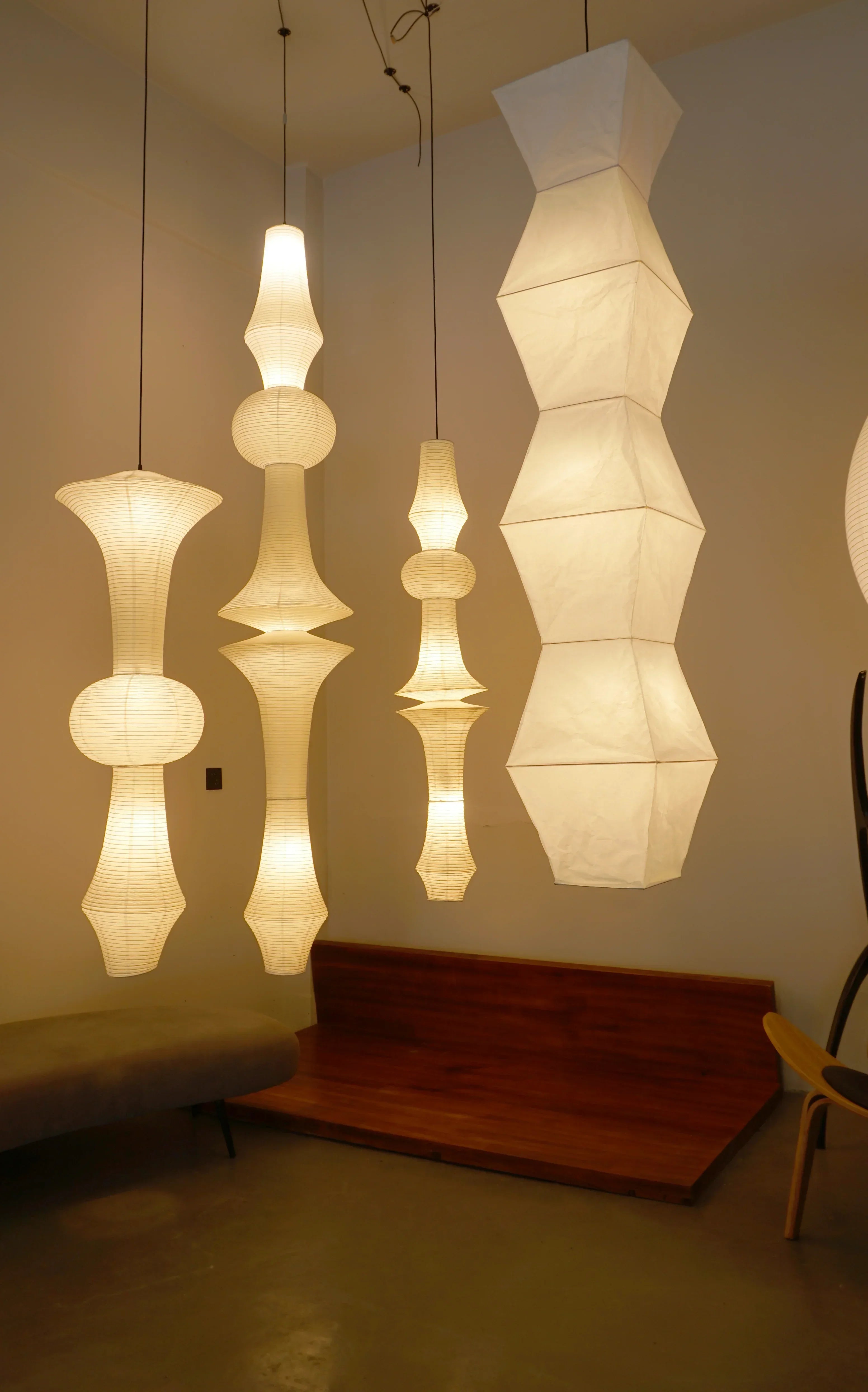Organische Skulptur Akari Papier-Deckenlampe L7