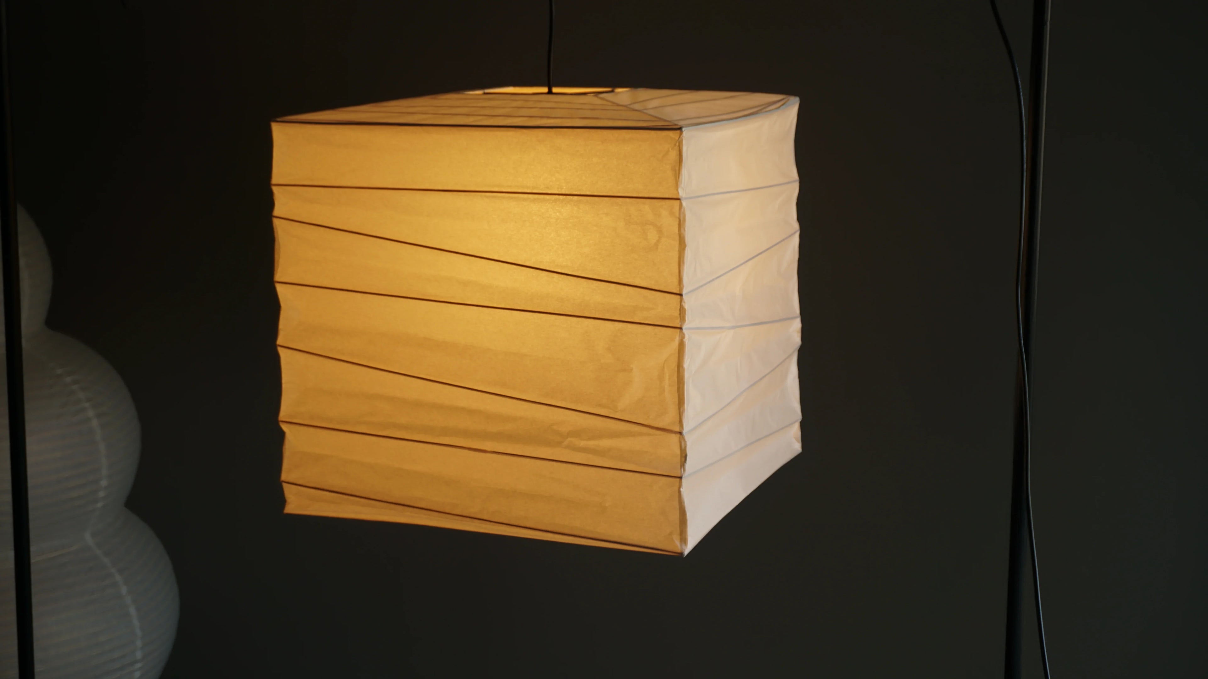 Noguchi-Style Pendant Light Akari Washi Paper Ceiling Lamp 45X - Captainsbamboo
