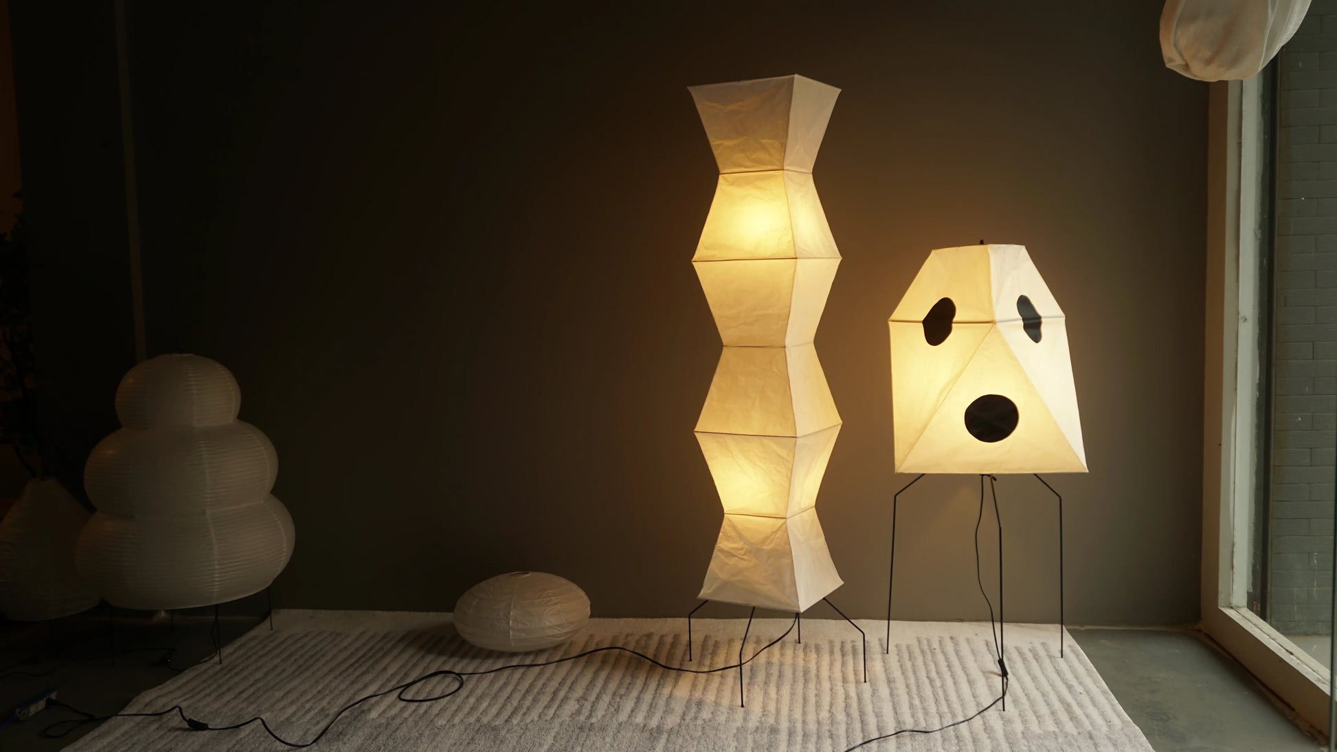 Bamboo Frame Washi UF4-L6 Floor Lamp - Sculptural Light Sculpture UF4-L9 - Captainsbamboo