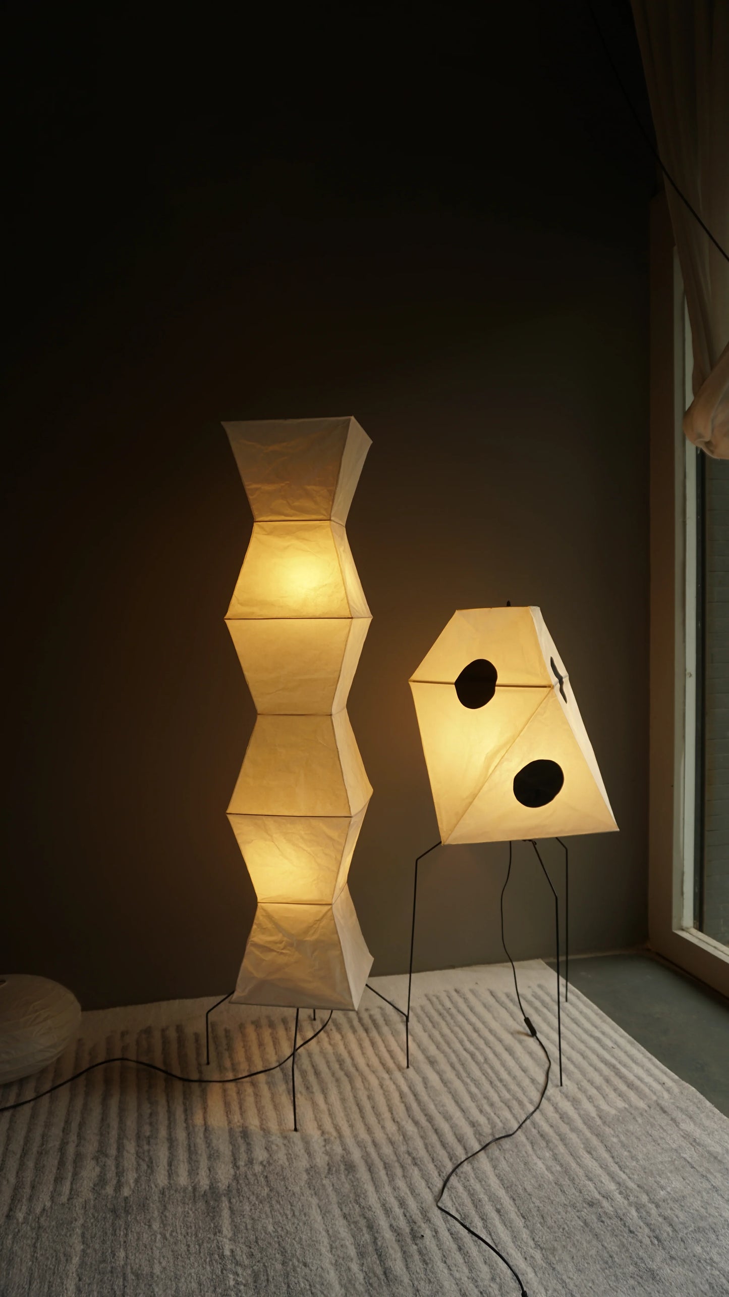 Bamboo Frame Washi UF4-L6 Floor Lamp - Sculptural Light Sculpture UF4-L9 - Captainsbamboo