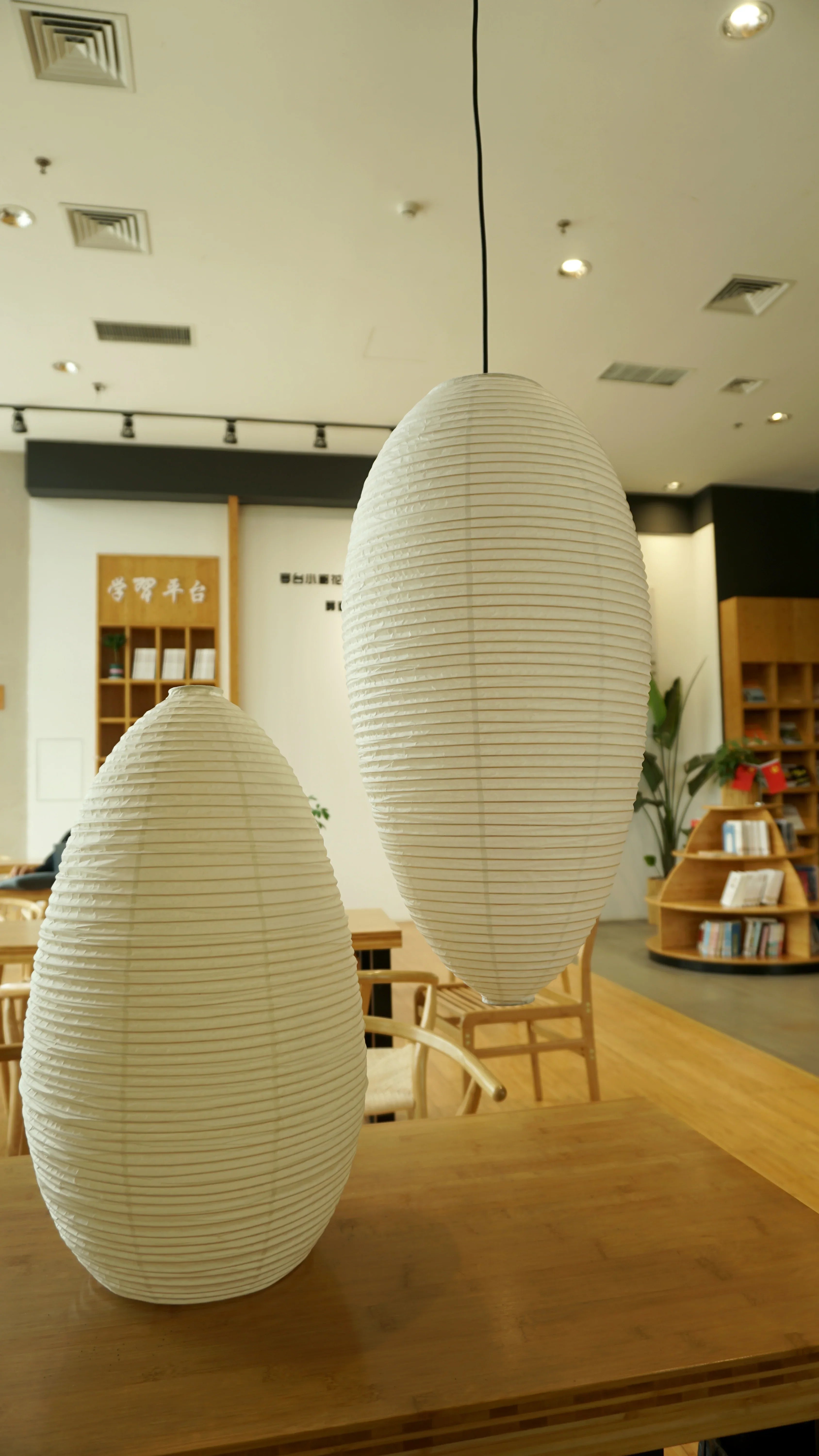 Floating Origami Ceiling Light Akari Washi Paper Ceiling Lamp 23A - Captainsbamboo