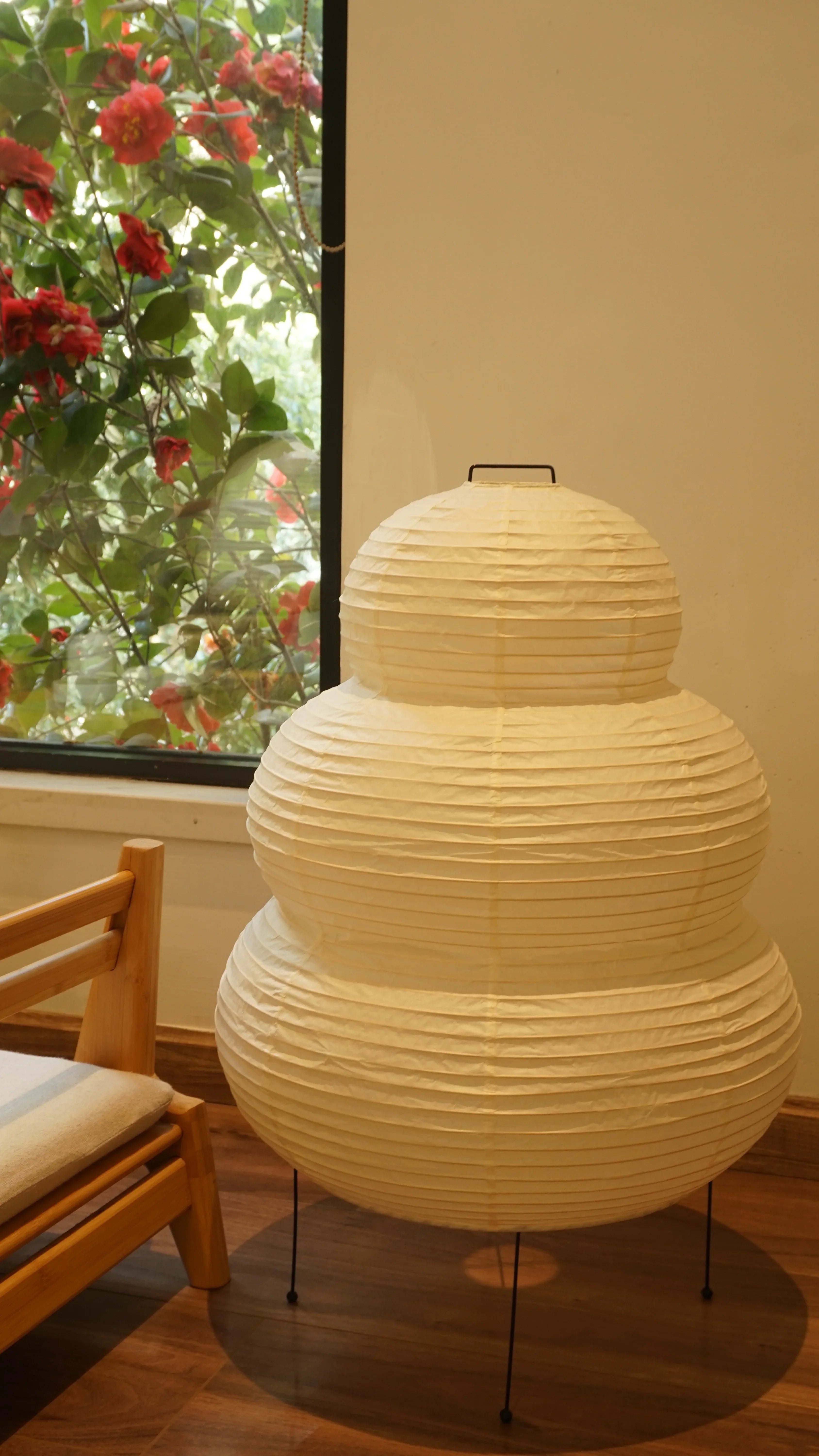 Origami Moon Wall Lamp Glow Akari Paper Floor Lamp 24N - Captainsbamboo