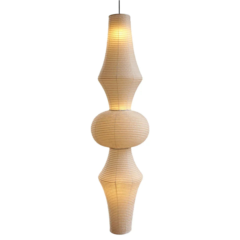 Sculptural Trio Ceiling Light Noguchi Style Akari Paper Ceiling Lamp L - Captainsbamboo