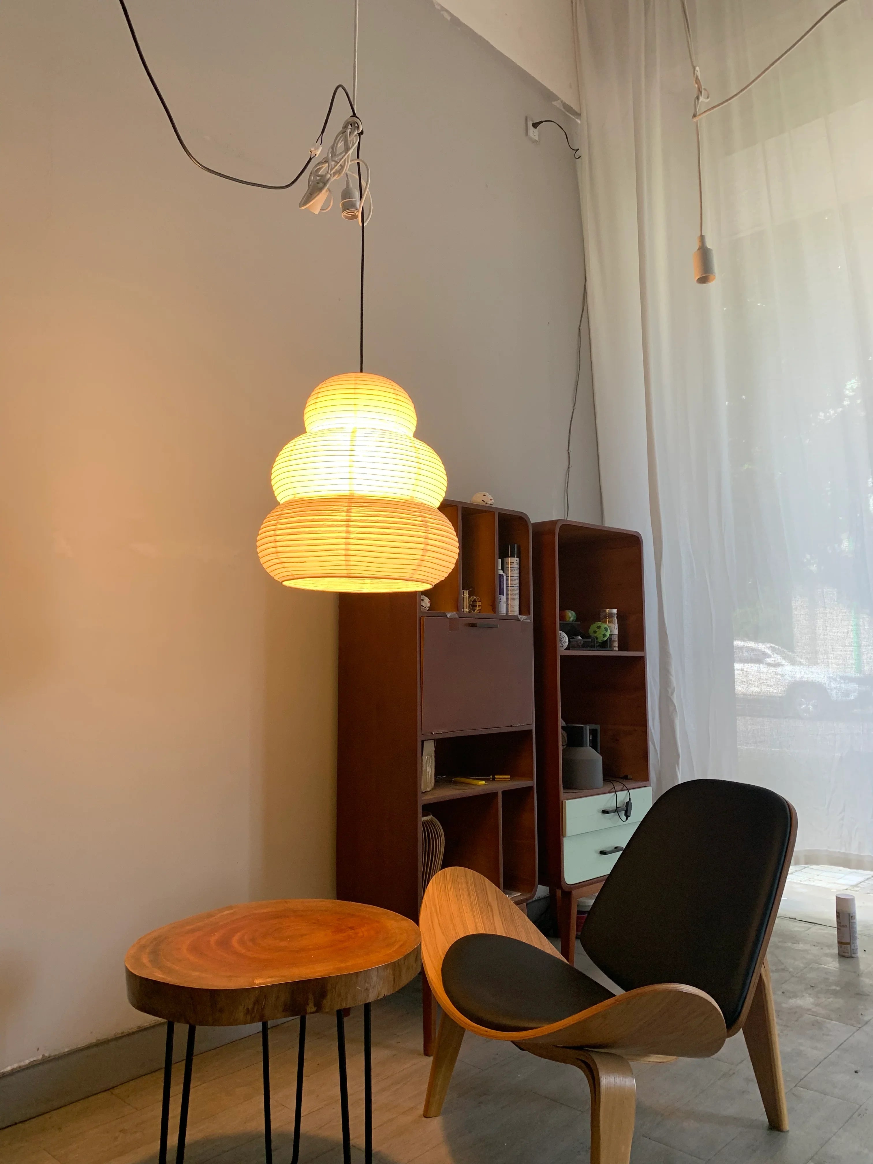 Origami Moon Wall Lamp Glow Akari Paper Floor Lamp 24N - Captainsbamboo