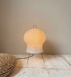 Bamboo Frame Handmade Washi Paper Lamp - Warm Glow Sculptural Light akari 2N - Captainsbamboo