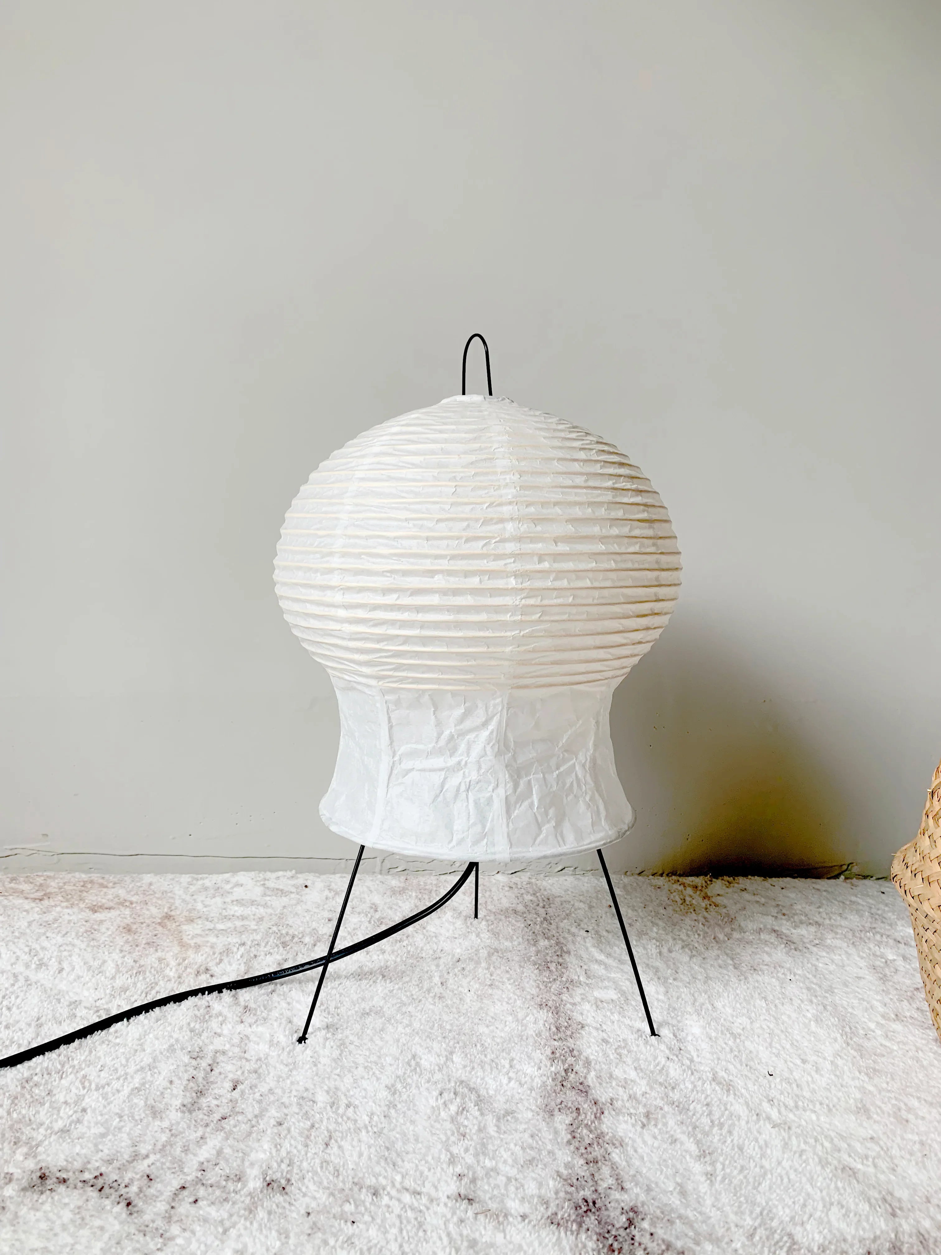 Bamboo Frame Handmade Washi Paper Lamp - Warm Glow Sculptural Light akari 2N - Captainsbamboo