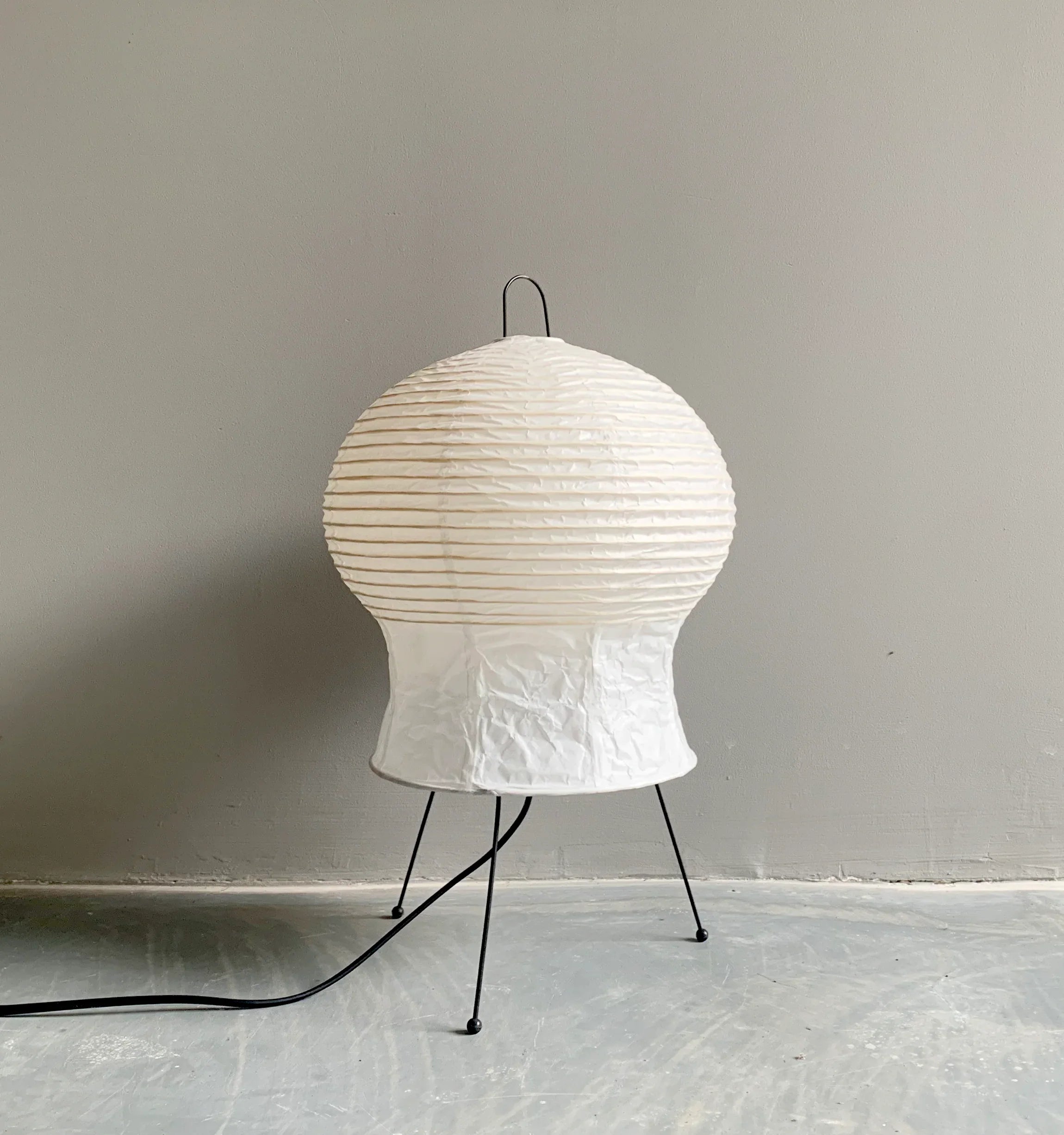 Bamboo Frame Handmade Washi Paper Lamp - Warm Glow Sculptural Light akari 2N - Captainsbamboo