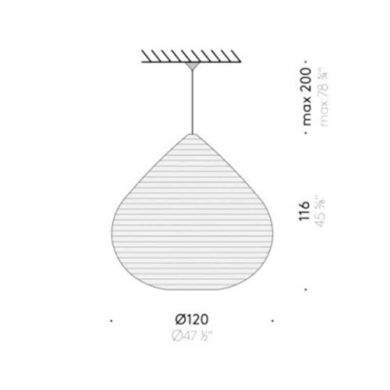 Drop Paper Lamp Tokyo K5 Hotel bulbous lantern Onion-Shaped Washi Pendant