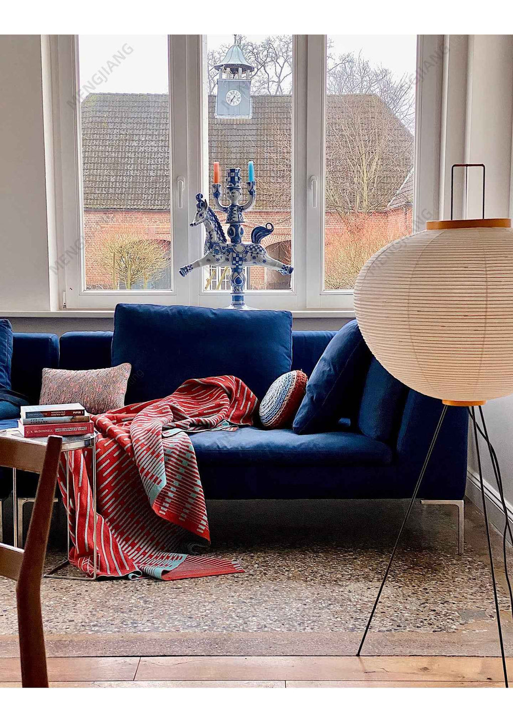 NOGUCHI AKARI 10A Floor Lamp — Large Washi Light Sculpture