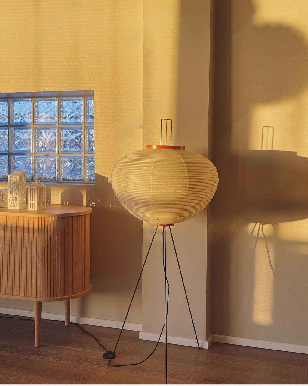NOGUCHI AKARI 10A Floor Lamp — Large Washi Light Sculpture