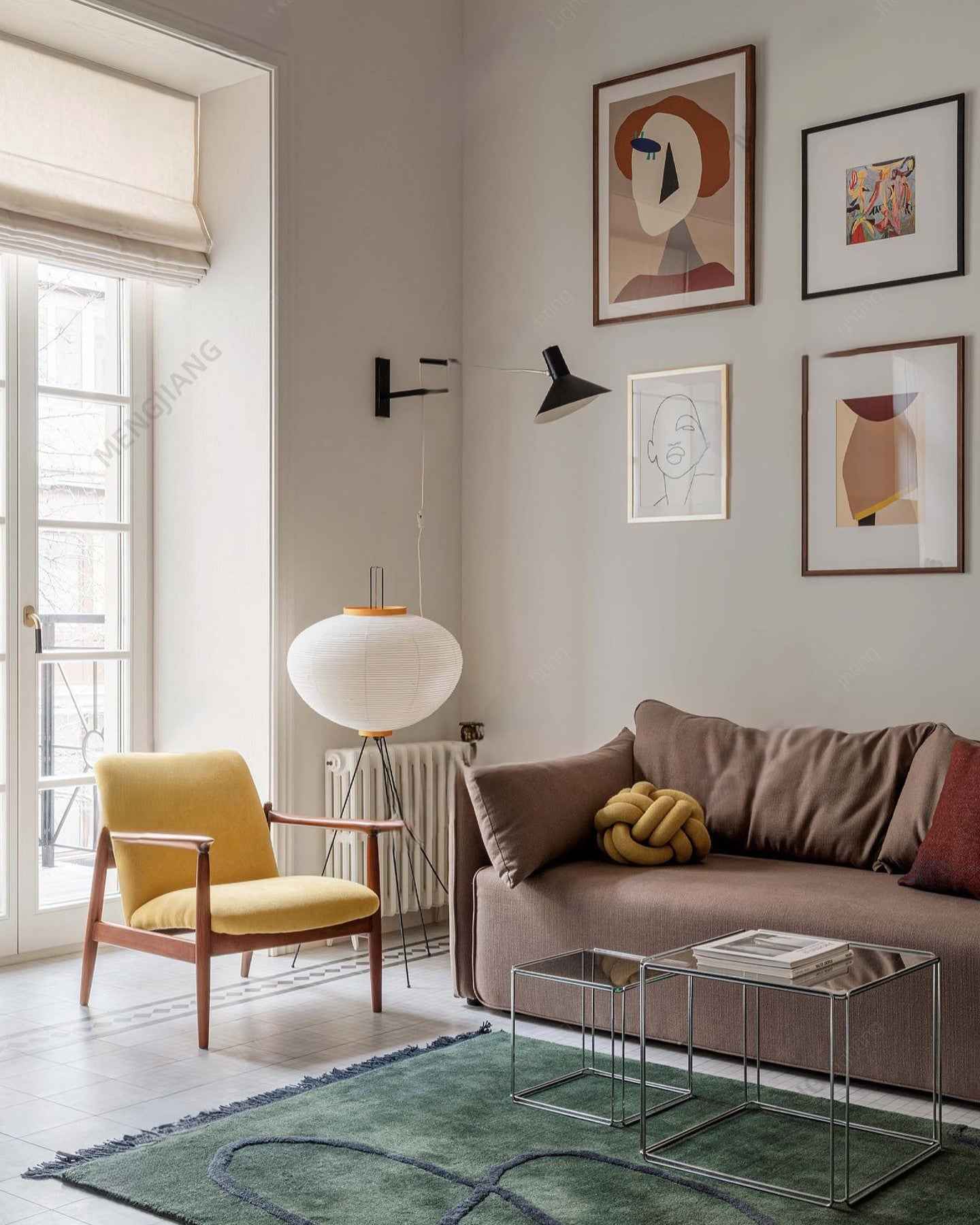 NOGUCHI AKARI 10A Floor Lamp — Large Washi Light Sculpture