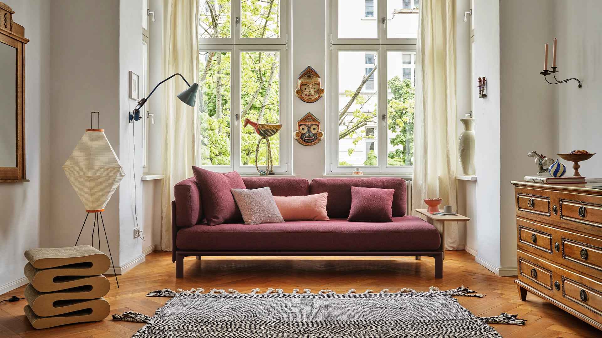 NOGUCHI AKARI 13A Floor Lamp — Wide Washi Paper Floor Lamp