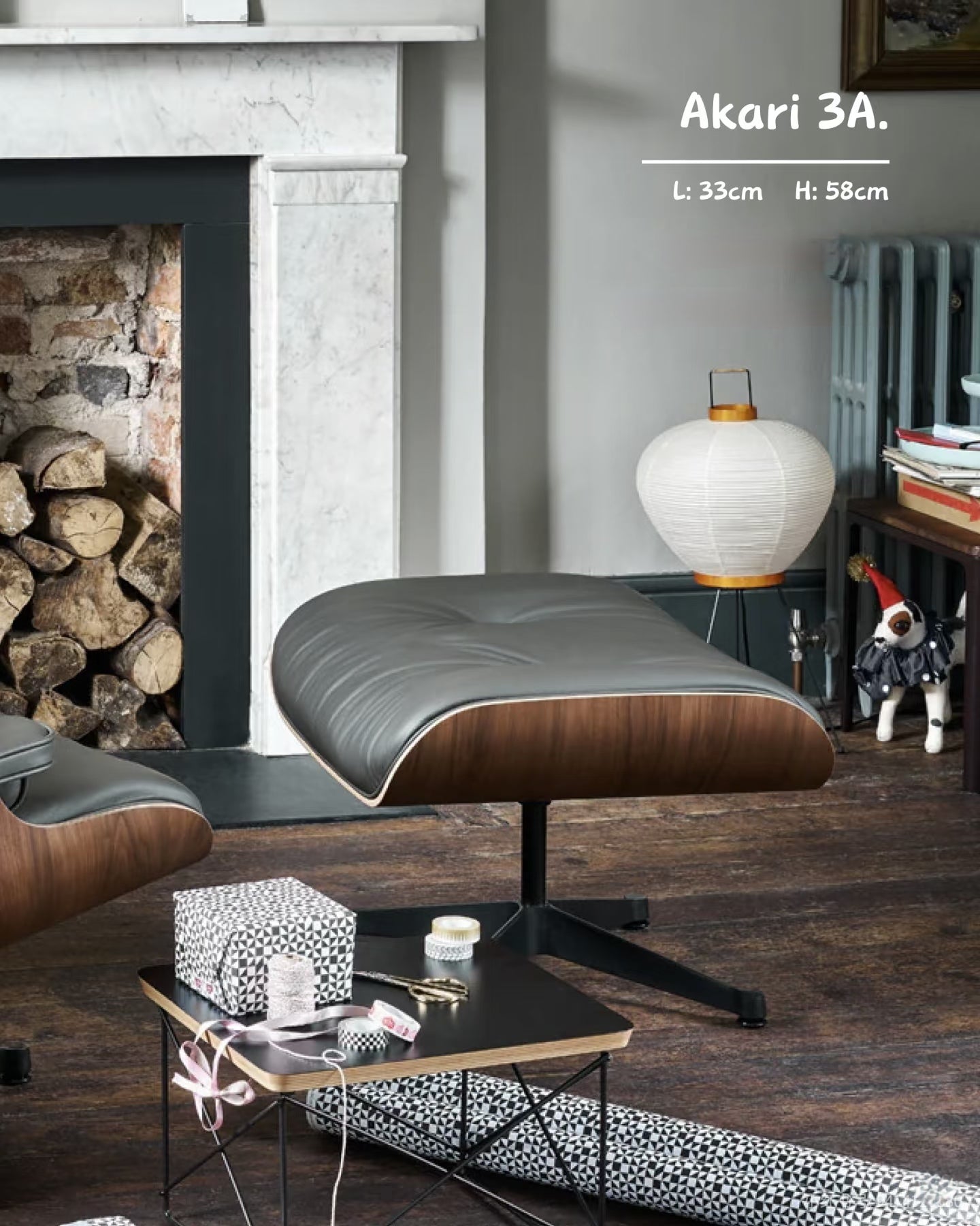 NOGUCHI AKARI 3A Table Lamp — Handcrafted Washi Lighting