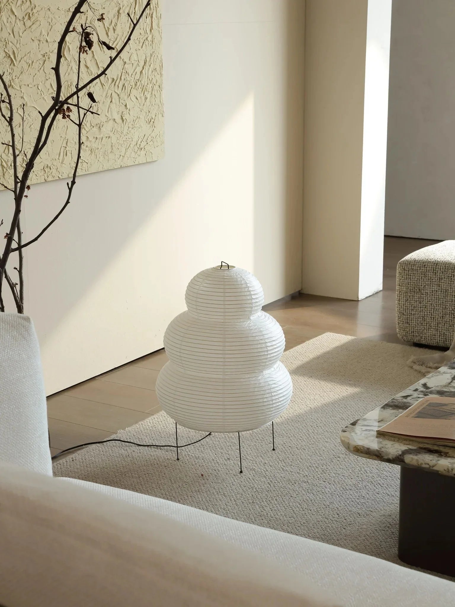 Origami Moon Wall Lamp Glow Akari Paper Floor Lamp 24N - Captainsbamboo
