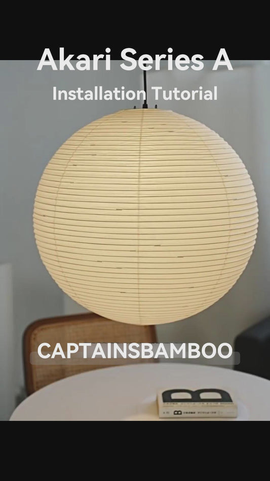 Noguchi-Style Pendant Light Akari 55A Washi Paper Lantern Ceiling Lamp