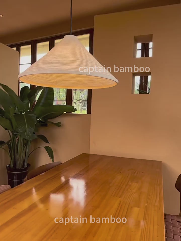 Washi Paper Hat Pendant Lamp — Handcrafted Washi Pendant Lighting